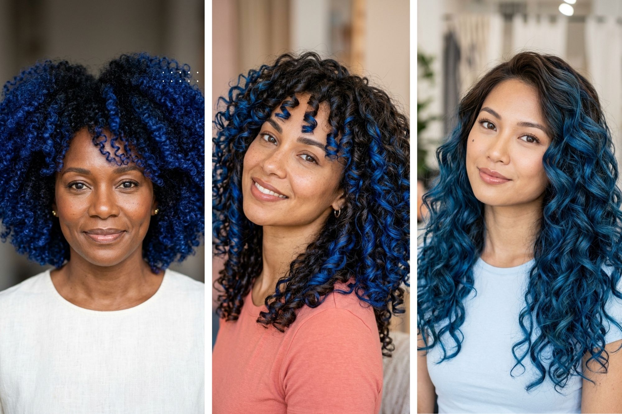 13 Curly Hair Color Ideas Balayage Blue for Beautiful Curly Hair