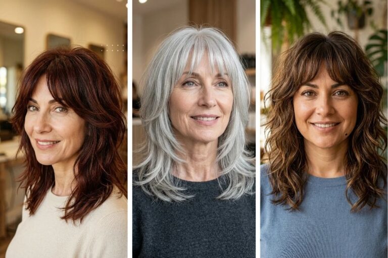 13 Medium shag hairstyles with bangs for Women of All Ages